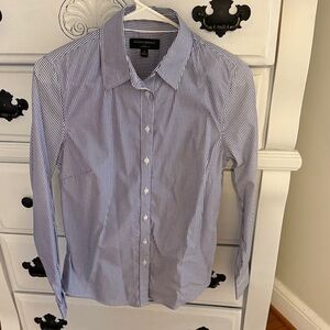 Banana Republic Navy Striped Blouse